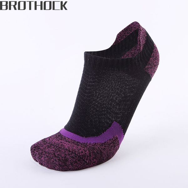 

brothock outdoor basketball socks flat needle neutral running breathable sports socks towel slip outdoor wearable, Black