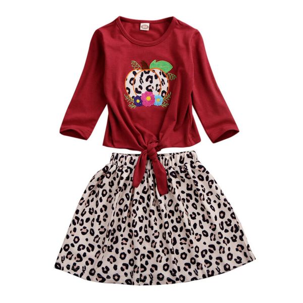 

clothing sets fashion toddler kids baby girls clothes leopard t-shirts +skirt dresses outfits 0-4y summer, White