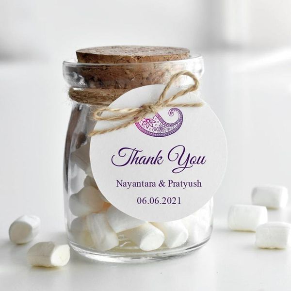 

wedding favor tag "paisley" personalized wedding favor tags thank you tags square or round