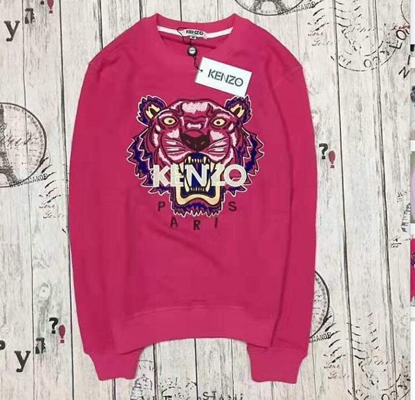 

топ европейский бренд голова тигра вышитые мужчины женщины толстовки хлопок осень зима мужская толстовки повседневная уличная одежда jogger, Black