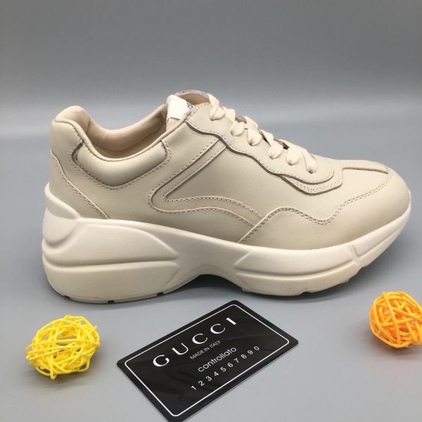 

Desginer Brand Rhyton Vintage Los Angeles Angels print NY Yankees Mouth Web GG Print Sport Mens Trainer Sneakers Running Causal Shoes