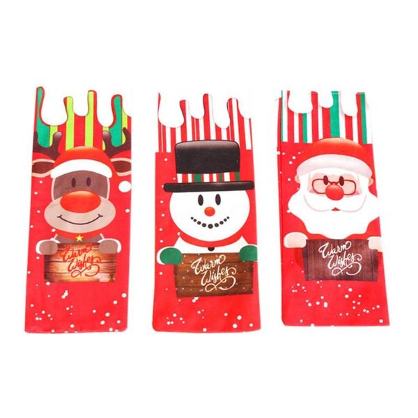 

3pcs wine bottle cover set santa claus snowman bottle bag xmas party decor