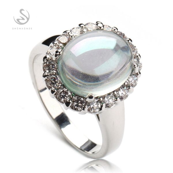 

shunxunze flash sale bohemia engagement wedding rings for men and women rainbow cubic zirconia accessories rhodium plated r759 size 6 7 8 9, Silver