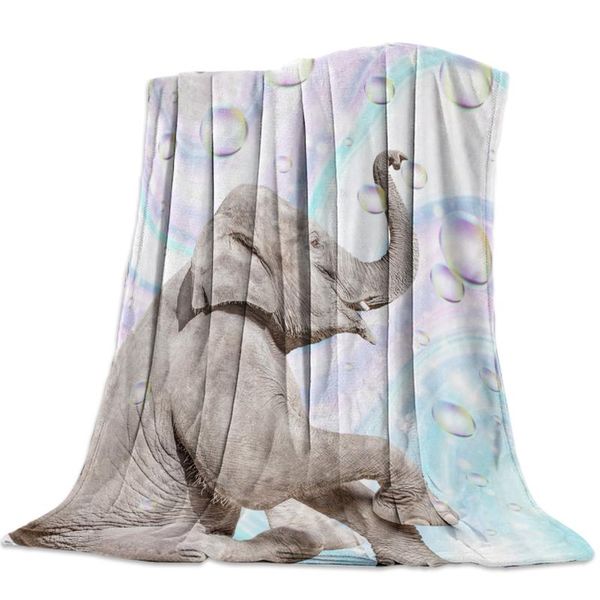 

одеяло мыльные пузыри слонов смешные слоны rainbows животные фланели одеяло теплая мягкая throw диван-кровать путешествия одеяла