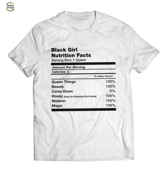 

black girl nutrition facts t-shirt women melanin shirt queen nutrition facts shirt humor tees for women, White