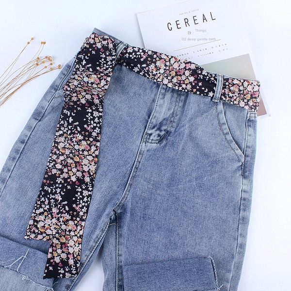 

cloth strip long with jeans ribbon scarf ribbon skirt all-match shirt small narrow belt scarf women's jeans decoration, Black