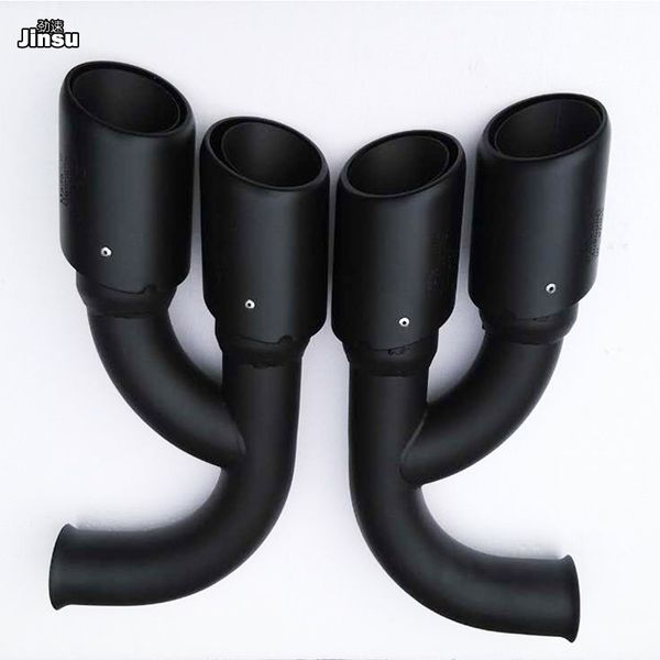 

matte black tail pipe exhaust tips muffler for 958.1 v6 v8 2011 - 2014 s gts stainless steel mufflers
