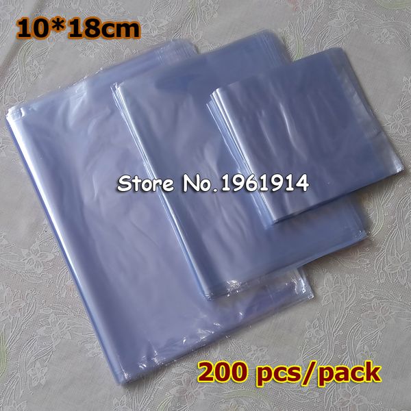 

10x18cm 200pcs пвх термоусадочные мешки/ прозрачная мембрана пластиковые косметические упаковочные мешки/ пластиковый термоусадочный мешок
