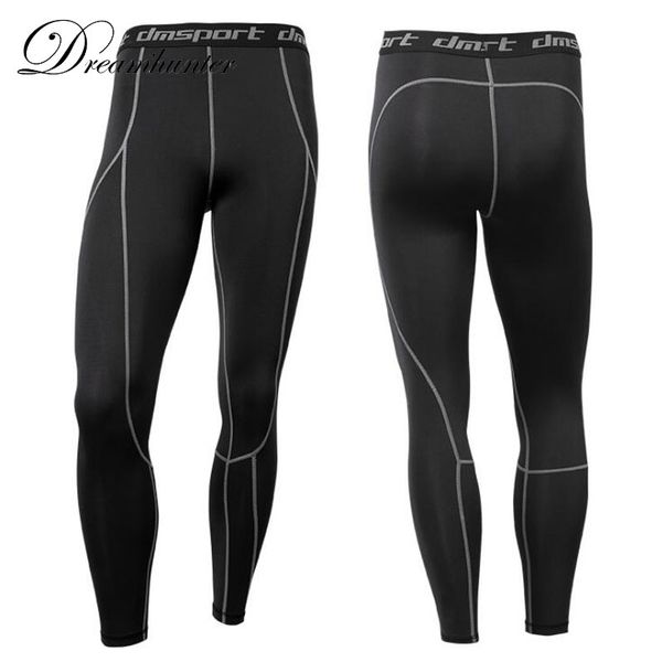 

men's compression pants quick-drying tight sweatpants long leggings bodybuilding breathable elasticity joggers trousers 3xl, Black;blue