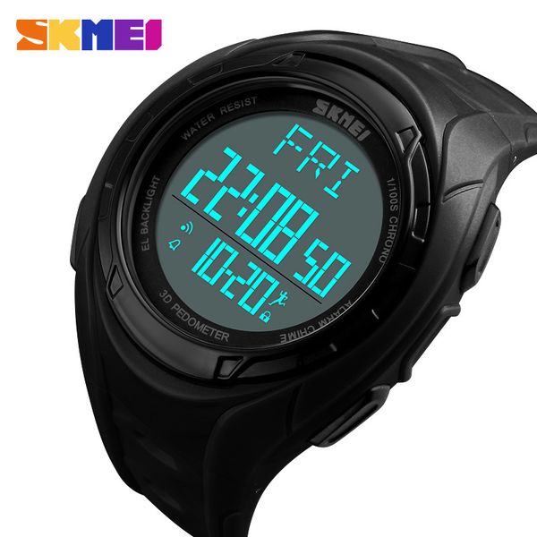 

skmei electronic watches mens countdown satch wristwatches sport digital men watch pedometer caloria hour montre homme, Slivery;brown