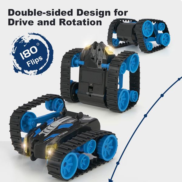 

rc machine with remote tank stunt high speed 3d flip drift toys for boys buggy battery operated radio control car y200414
