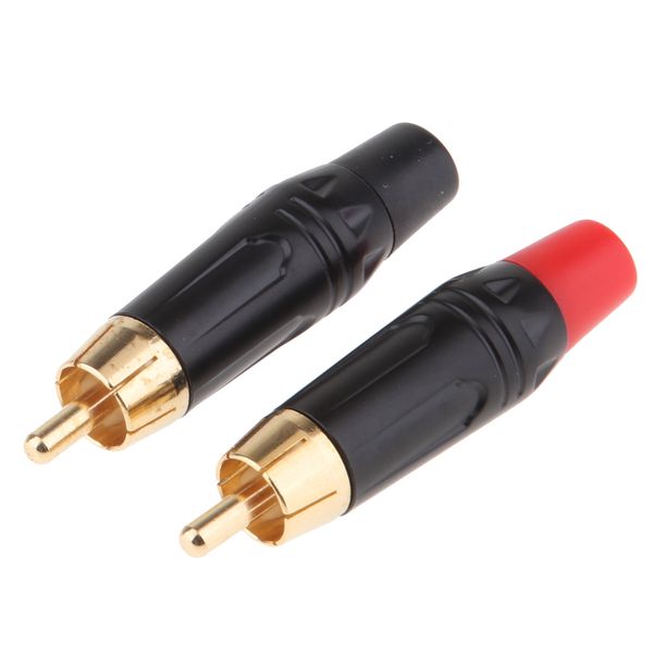 

адаптер 2piece rca мужской аудио-видео кабель jack штепсельной вилки diy паяльная разъем