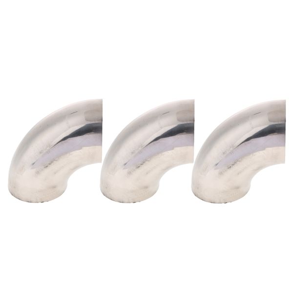 

3x stainless steel 3\" 63mm 90 deg bendable weld-on exhaust pipe universal