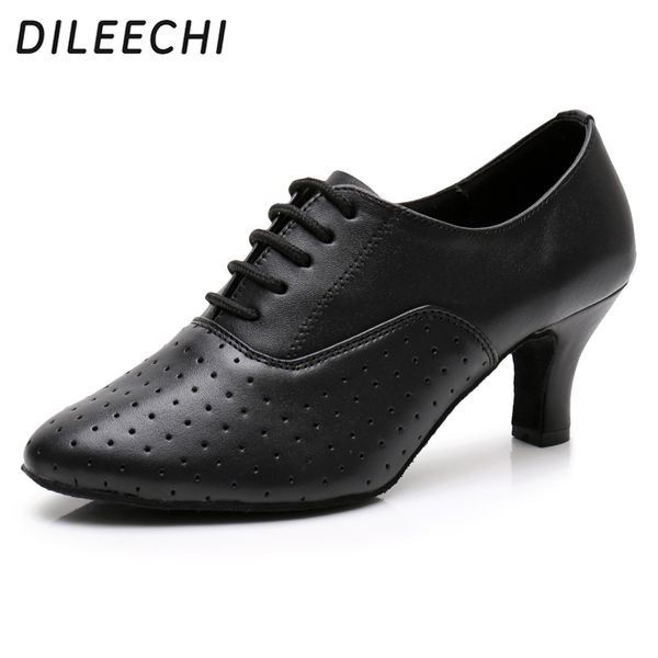 

dileechi women's latin danc shoes genuine leather salsa bollroom dancing shoes heel 6cm soft outsole