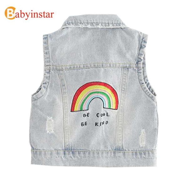 

babyinstar child clothes girl denim waistcoat girls vest baby spring coat toddler vest baby girl fur kids jacket outerwear, Blue