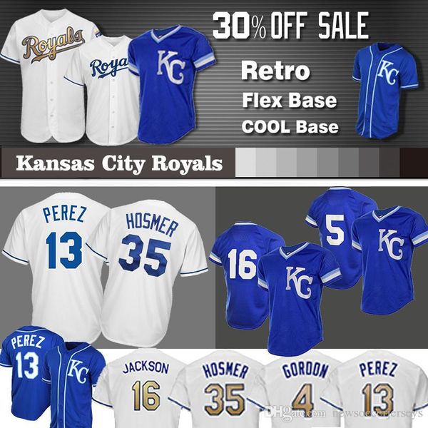 

Kansas City 35 Eric Hosmer Royals jerseys 4 Alex Gordon 16 Bo Jackson 5 George Brett 13 Salvador Perez