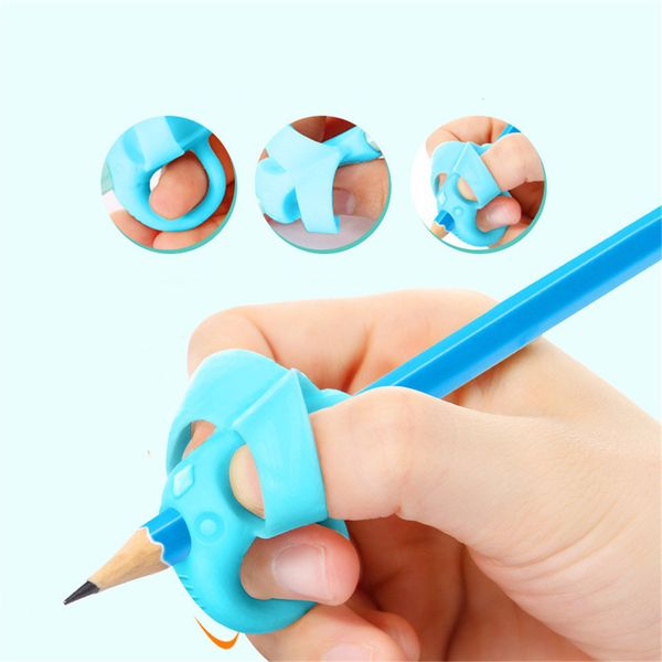 

30pcs Cute Silicone Pencil Grip Beginner Writing Aid Tool Baby Double Thumb Posture Correction Tool Pen Holder Kids Supplies