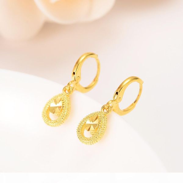 

hearts drop dangle earrings 22k 23k 24k thai baht yellow gold gp jewelry women, Silver