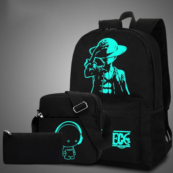 

anime luminous oxford school backpack daypack shoulder children backpacks 15.6 inch with usb charging port school bag for boy