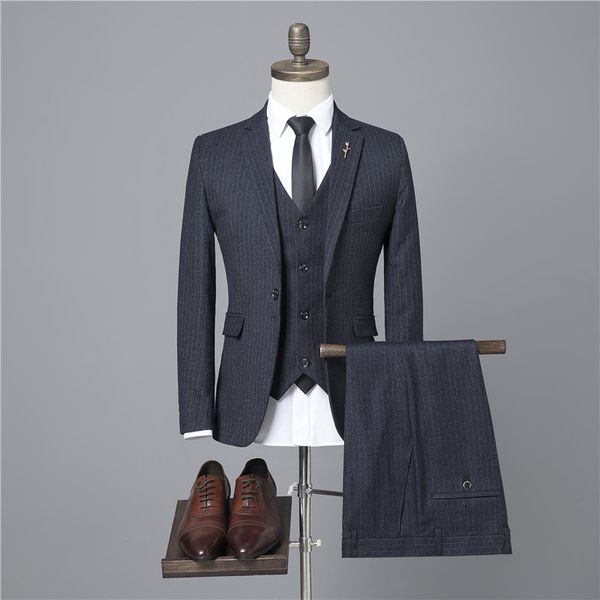 

men's suits & blazers m-3xl three-piece male formal business suit for fashion boutique wedding dress ( jacket vest pants ), White;black