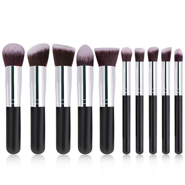 

10шт Мода портативный многофункциональный мягкий макияж набор кистей 4 цвета Деревянные Make-Up Tool Мути функции кисти для макияжа