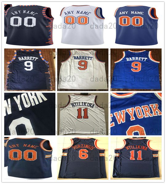 

printed rj 9 barrett dennis 5 smith jr. taj gibson frank 11 ntilikina kevin 20 knox ii mitchell 23 robinson bobby 1 portis 21 dotson jersey, Black