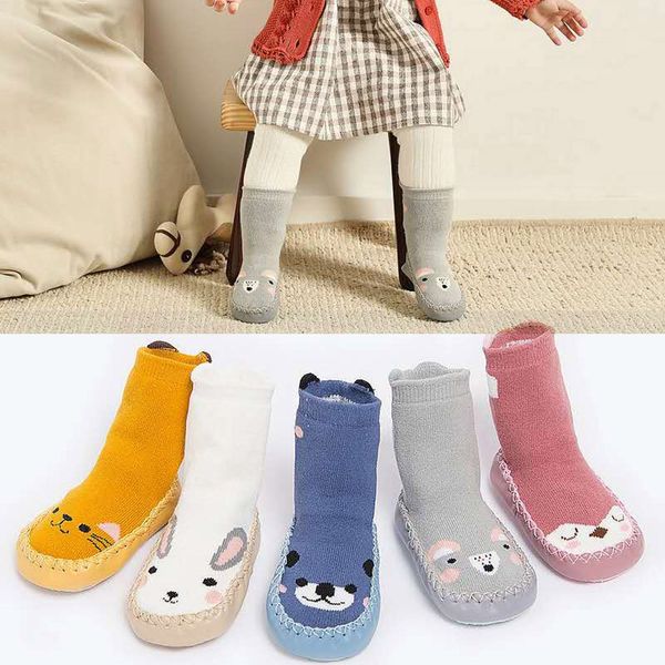 

kids toddler baby girls boys cartoon animal thick warm anti-slip socks slippers muqgew(muqgew) for baby cute funny item socks
