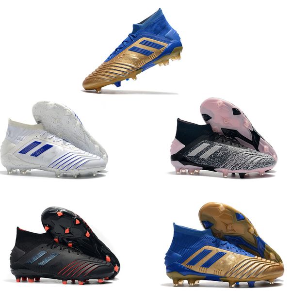 

2019 waterproof predator 19+ 19.1 fg pp paul pogba 6s 6th anniversary golden mens shoes 19+x cleats boots size 39-45