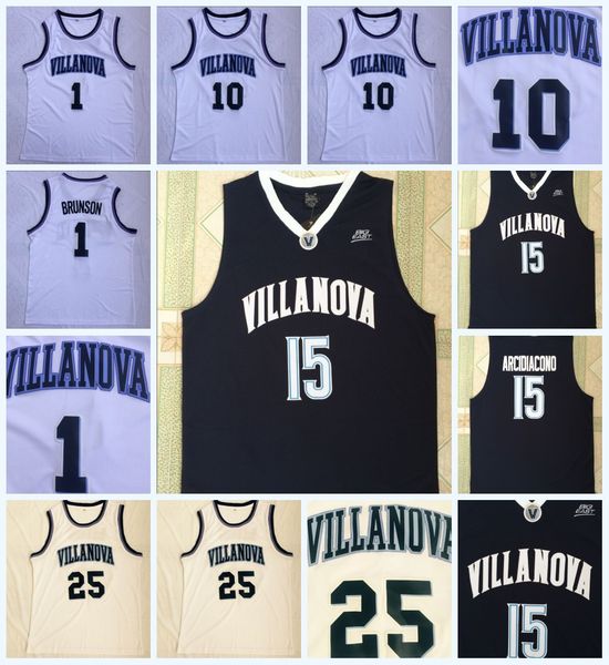

NCAA Basketball Final Four Villanova Wildcats Jersey #1 Jalen Brunson #10 Donte DiVincenzo #25 Mikal Bridges Jerseys S-3XL Fast Shipping