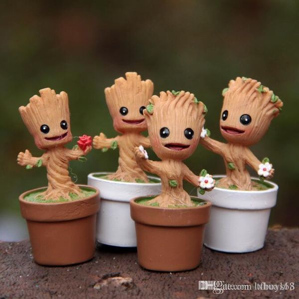 

nicegift mini garden flowerpot groot toys figure action pop guardians of the galaxy pots figure toys home office decor