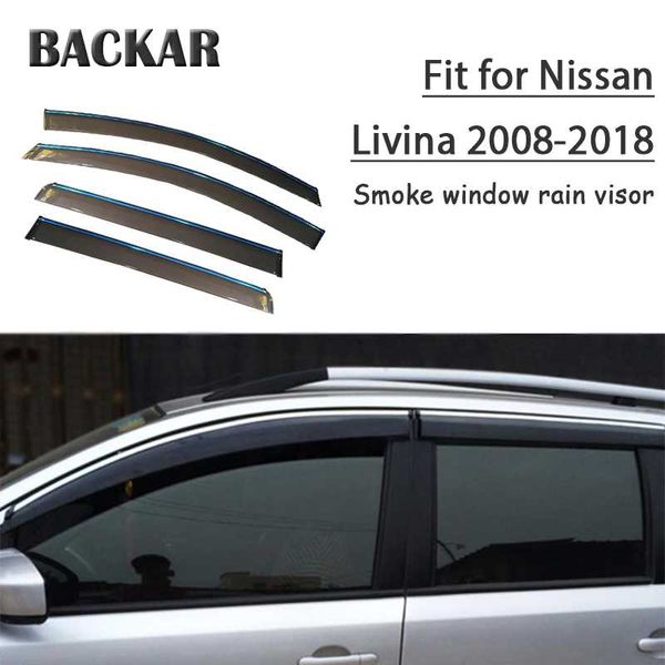 

backar auto car windows rain wind sun shield deflector visor trim for nissan livina l10 l11 2008-2018 accessories all weather