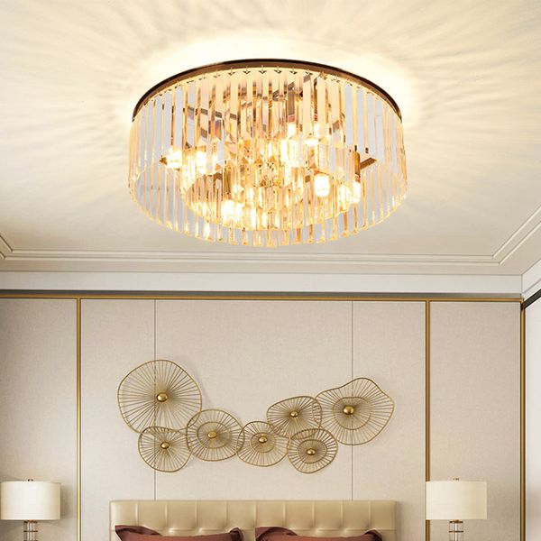 2019 Modern Luxury Crystal Chandelier Ceiling Lights Surface Mounted Crystal Chandeliers Lighting Round Led Ceiling Lamp For Bedroom Hallway From