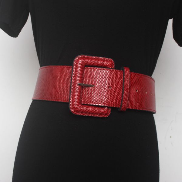 

new vintage metal buckle wide corset leather belts women all-match pu leather vintage waist belts punk straps accessories y200501, Black;brown