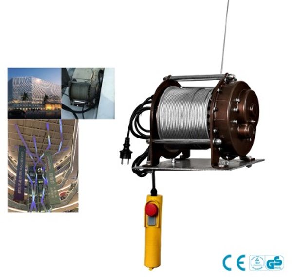 

horizontal 200-800kg 32--38m 220v 50hz 1-phase ce gs strong quality portable winch, electric steel wire rope hoist, portable