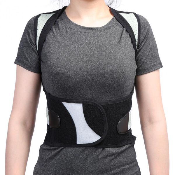 

back ortcs belt shoulder support posture corrector spine support straighten back lumbar braces corset for men women, Black;blue