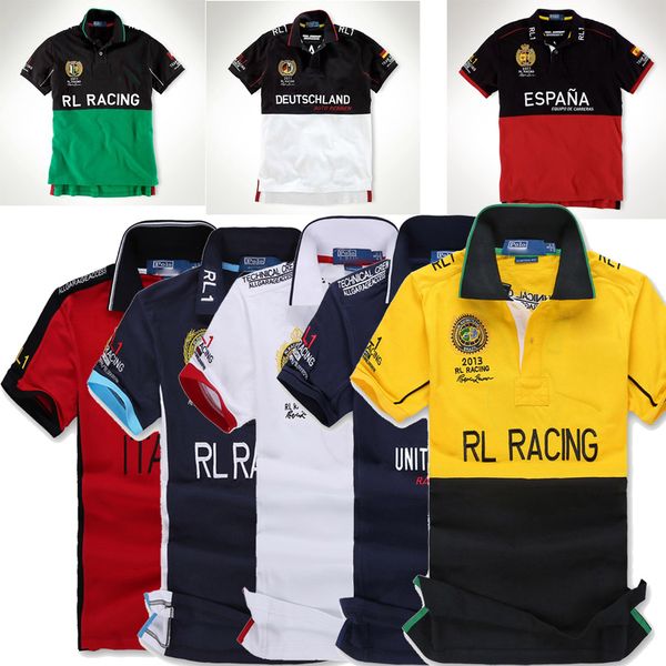 

Embroidery Horses Ball Emblem Luxury Design Designer Male Summer Turn-Down Collar Short Sleeves Polo Shirt Men Top Plus Size A1993