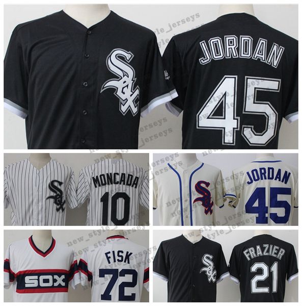 

10 Yoan Moncada 21 Todd Frazier 2019 Sox Chicago White jerseys Men 45 Michael 8 Bo Jackson 35 Frank Thomas Football Jerseys