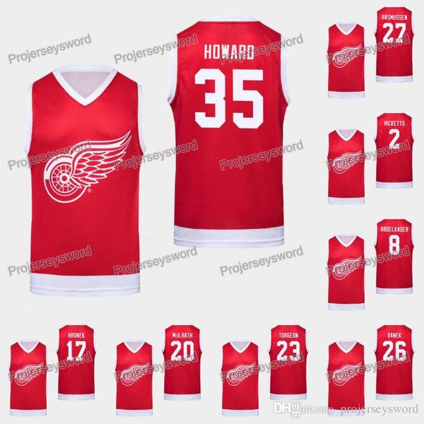 

Detroit Red Wings Tank Jimmy Howard Jersey Joe Hicketts Filip Hronek Dylan McIlrath Mike Green Thomas Vanek Michael Rasmussen Martin Frk