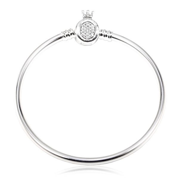 

authentic 925 sterling silver bracelet moments crown o & snake chain bracelet fit women bead charm diy fashion jewelry, Golden;silver