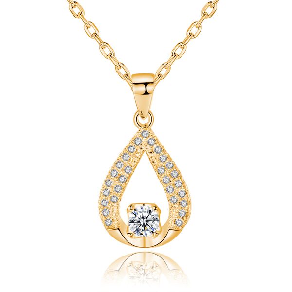 

fashion necklace women gift party smart water drop pendant necklaces korean creative copper ladies accessories necklace online sale, Silver