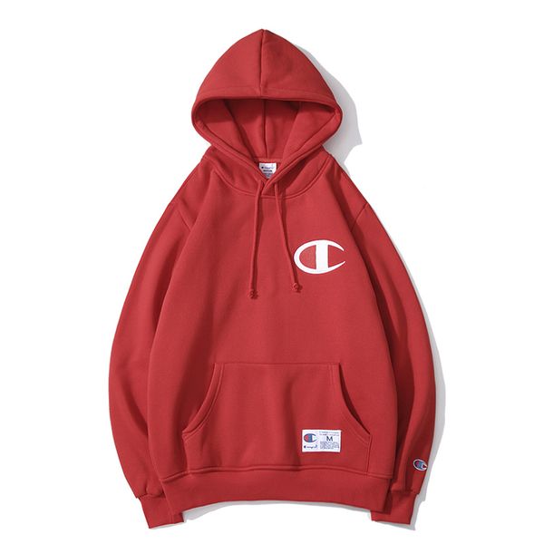 

classic champions mens hoodie high end fashion boutique sweater tide brand big c embroidered hooded simple wild street pullover sweater, White;black