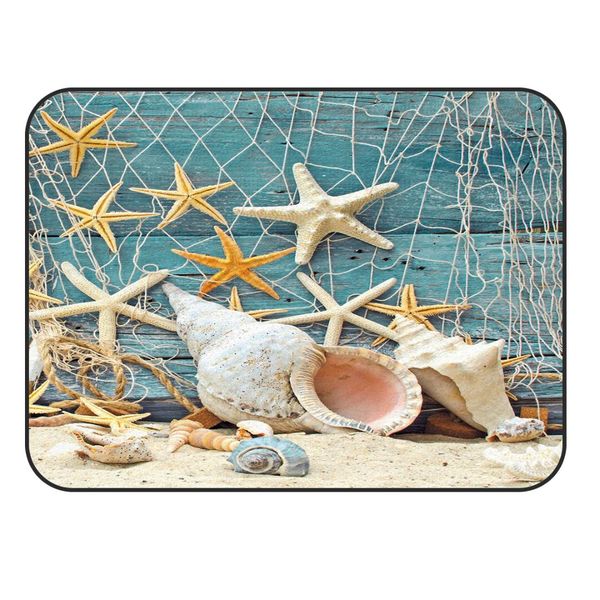 

charmhome soft carpet anti-slip rug sea star conch beach carpet for living room home decor mat