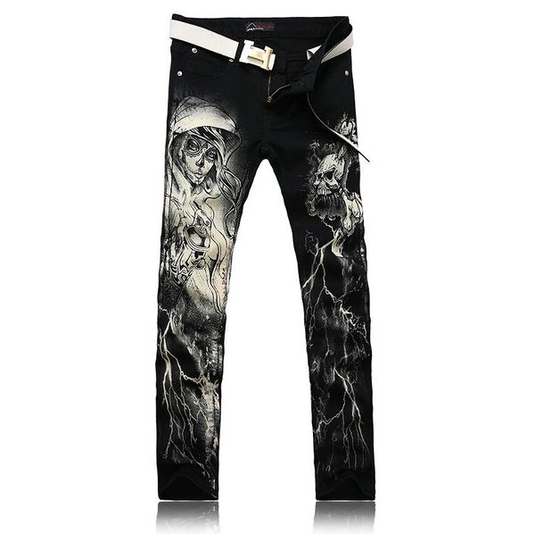 

fashion luxury designer mens jeans first choice with leather and hoodies slim fit motorcycle biker denim for men hip hop jeans size 28-38, Blue