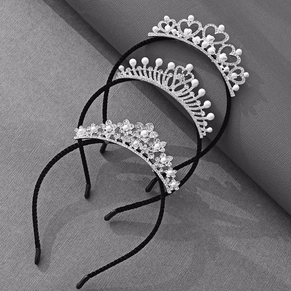 

m mism lovely kids children faux pearl headbands for girls princess hair band crown headwear hair hoop accessories