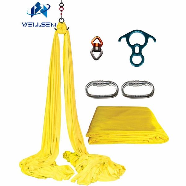 

wellsem 9 yards aerial шелк оборудование антигравитационной йога гамак свинг йог для акробатической гимнастики инг хореографического