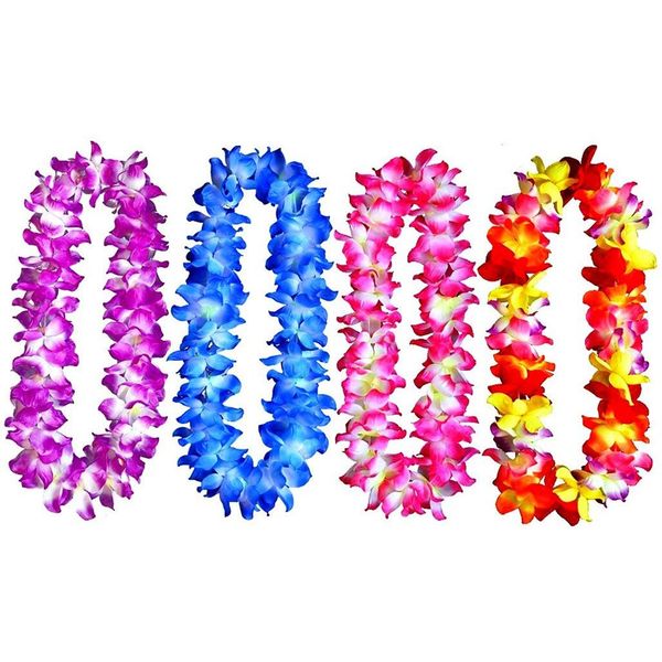 

4pcs floral necklace leis for party supplies favors celebrations and decorations pretty artificial flower decorations 50