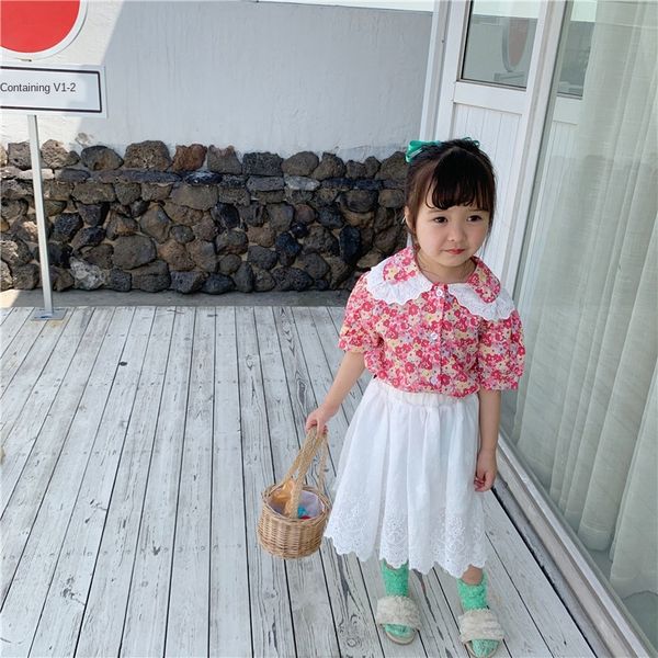

girls' floral doll lace shirt lace doll collar (no return no change, White;black