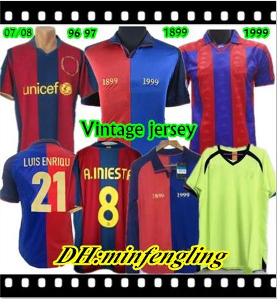 

07 08 retro jersey 96 1997 figo 1899 1999 xavi ronaldinho ronaldo 08 09 rivaldo guardiola iniesta year barcelona pique xani henry, Black;yellow