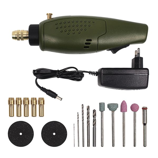 

gtbl mini electric drill accessories set 12v dc grinder tool for milling polishing engraving drilling(eu plug