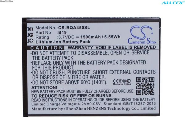 

cameron sino 1500mah аккумулятор b19, bt-1950-259 для bq aquaris 4.5